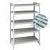 Thumbnail image #4 for Cambro Camshelving Premium 5-Tier Vented Stationary Starter Unit, 24-Inch Deep x 54-Inch Long x 64-Inch High, Speckled Gray