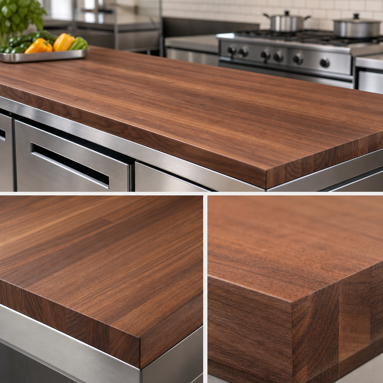 Product image #3 for Boos Block American Black Walnut Kitchen Countertop, 108 x 27 x 2-1/4 Inch, Edge Grain, Varnique Finish