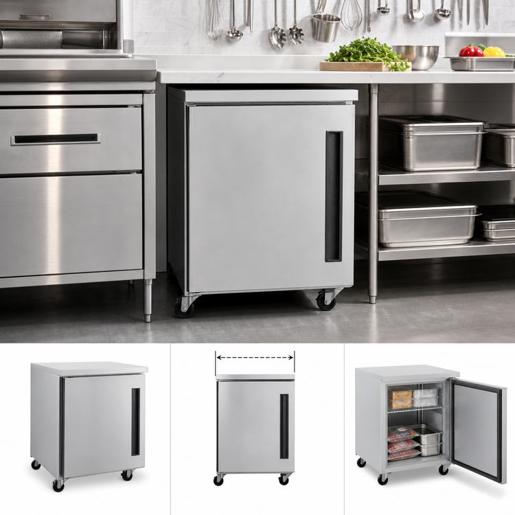 Product image #3 for Centerline Compact 27-Inch Undercounter Freezer, 1 Section, Solid Door, Left-Hinged, Self-Contained, 6.5 Cu. Ft.
