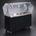 Thumbnail image #3 for 46-Inch 3-Pan Non-Refrigerated Cold Food Station with Buffet Breath Guard, Lights, Black Solid Base