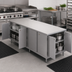 Thumbnail image #3 for BK Resources Dual-Access Stainless Steel Chef Table with Cabinet Base and Locking Hinged Doors, 96 x 30 Inch