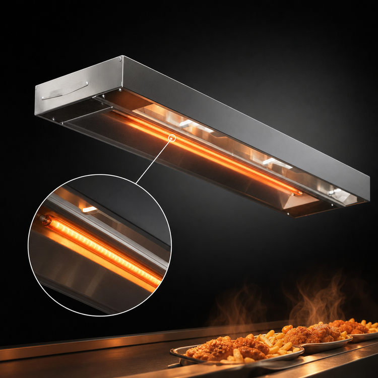 Product image #3 for Eagle RedHots 54 Inch Single Lighted Strip Heat Lamp with Rod-Type Element, 120V, Aluminum