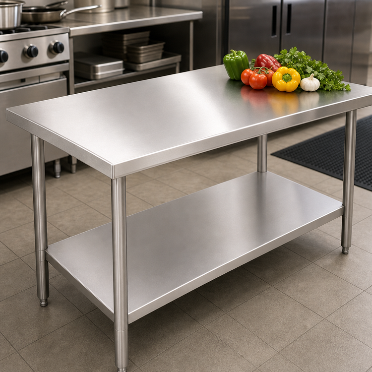 Product image #3 for Stallion Budget Stainless Steel Top Work Table with Adjustable Undershelf, 48 x 30 Inches