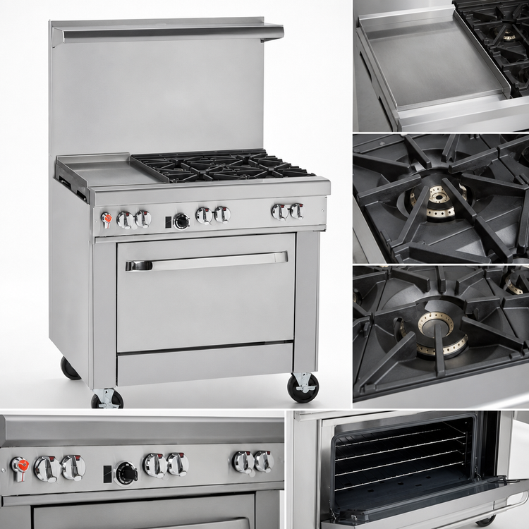 Product image #3 for Southbend Ultimate 36-Inch Gas Restaurant Range with 4 Open Burners, Left 12-Inch Griddle and Standard Oven