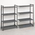 Thumbnail image #3 for Cambro Camshelving Basics Plus 4-Tier Vented Polymer Add-On Shelving Unit, 24W x 54L x 64H, Brushed Graphite