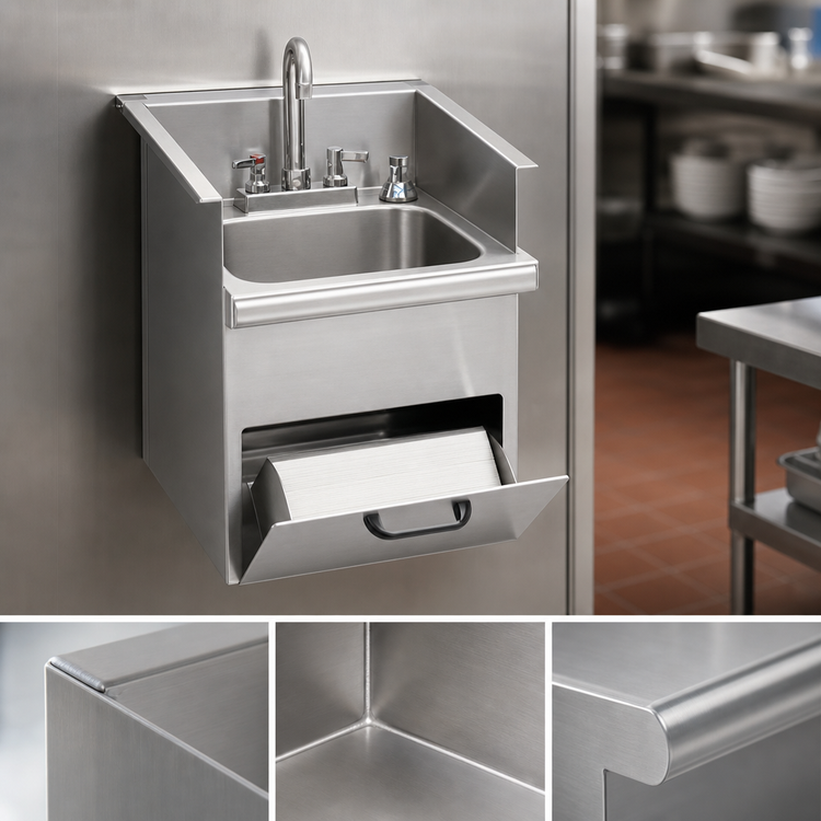 Product image #3 for Eagle Group Drop-In One-Compartment Hand Sink with Faucet, Towel Dispenser, and Soap Dispenser