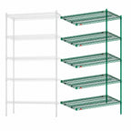 Thumbnail image #4 for Metro Super Erecta 5AN377K3 Add-On Wire Shelving Unit, 72W x 18D x 74H, 5 Shelves, Green Epoxy-Coated Finish, Microban