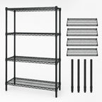 Thumbnail image #3 for Quantum WR63-2472BK Stationary Wire Shelving Starter Kit, 72W x 24D x 63H, 4 Shelves, Black Epoxy Antimicrobial Finish