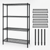 Thumbnail image #3 for Quantum Stationary Wire Shelving Starter Kit, 72W x 24D x 63H, 4 Shelves, Black Epoxy Antimicrobial Finish