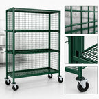 Thumbnail image #3 for Metro Super Erecta SEC33EK3 Mobile Wire Security Cage, Green Epoxy Coated, No Shelves, 40-3/4 x 21-1/2 x 68-1/2 Inches