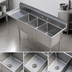 Thumbnail image #3 for 3-Compartment Stainless Steel Commercial Sink with Left Drainboard, 62-1/2