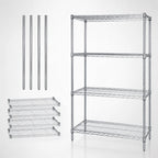 Thumbnail image #3 for Quantum WR54-1472C Chrome Wire Shelving Starter Unit, Stationary, 72"W x 14"D x 54"H, 4 Shelves