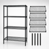 Thumbnail image #3 for Quantum 42 Inch x 14 Inch x 63 Inch 4-Shelf Wire Shelving Starter Kit, Black Epoxy Antimicrobial Finish