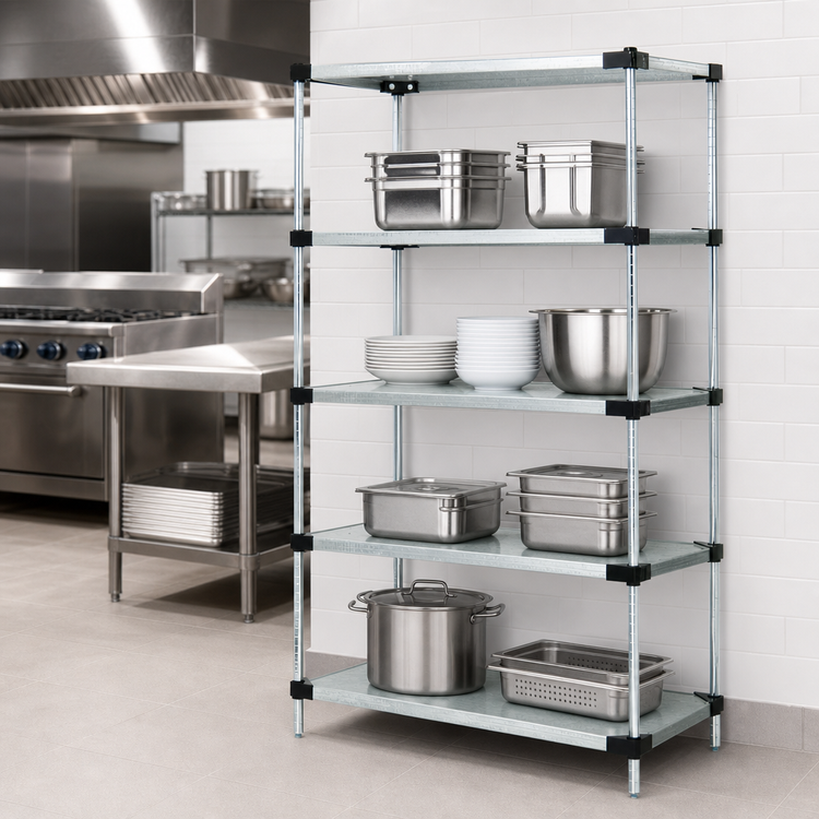 Product image #3 for Quantum Solid Shelving Starter Kit, 36" W x 24" D x 86" H, 4 Shelves