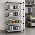 Thumbnail image #3 for Quantum Solid Stainless Steel Stationary Shelving Starter Kit with 4 Shelves and 4 Posts, 24W x 21D x 86H