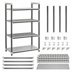 Thumbnail image #3 for Cambro Camshelving® Elements EXU215472VS4480 4-Tier Stationary Polymer Shelving Unit, 21 x 54 x 72 in, 3 Vented + 1 Solid, Gray