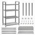 Thumbnail image #3 for Cambro Camshelving Elements XTRA 4-Tier Stationary Starter Shelving Unit, 21 x 54 x 72 Inch, 3 Vented + 1 Solid Shelf Plates, Speckled Gray