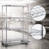 Thumbnail image #3 for 4-Tier Chrome Wire Dolly Truck Shelving Unit with 48 x 18 Inch Shelves