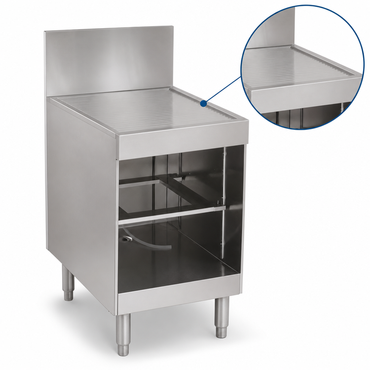 Product image #3 for Spec-Bar Recessed Workboard Top Underbar Glass Rack Storage Unit, 24 x 24 x 36-1/2 Inches, 2-Rack Capacity