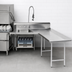 Thumbnail image #3 for Advance Tabco L-Shaped Right-Hand Dishlanding Soil Dishtable with Landing and Pre-Rinse Sink, 119-Inch Long, 16-Gauge 304 Stainless Steel