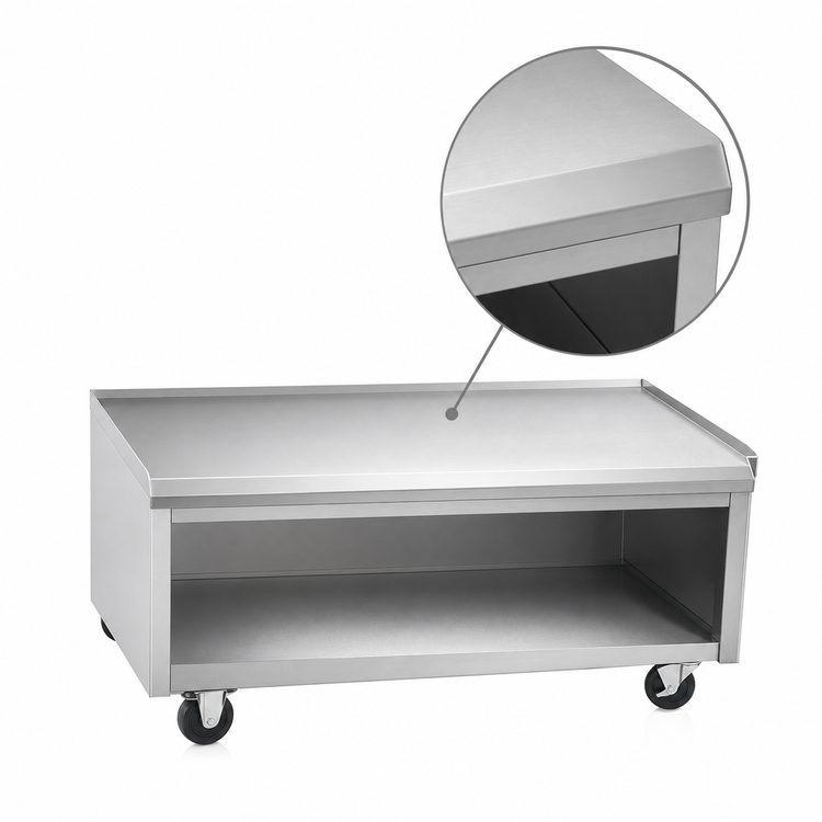 Product image #3 for La Rosa 62-Inch x 28-Inch Mobile Open Base Equipment Stand, 304 Stainless Steel