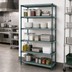 Thumbnail image #3 for Quantum 5-Tier Wire Plastic Mat Shelving Unit, 48 x 18 x 74 Inches, Stationary, Green Epoxy Antimicrobial