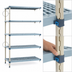 Thumbnail image #3 for MetroMax Q 24 In. W x 18 In. D 5-Shelf Add-On Open-Grid Polymer Shelving Unit with 74 In. Posts