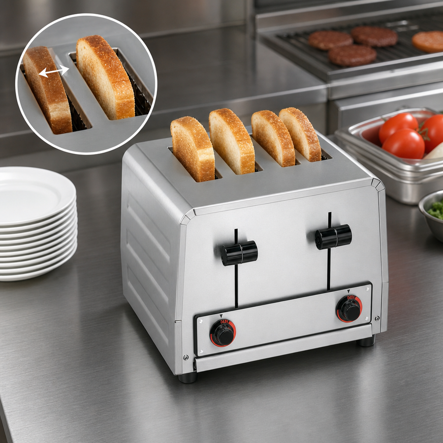 Four 1-1/8-Inch Toast Slots