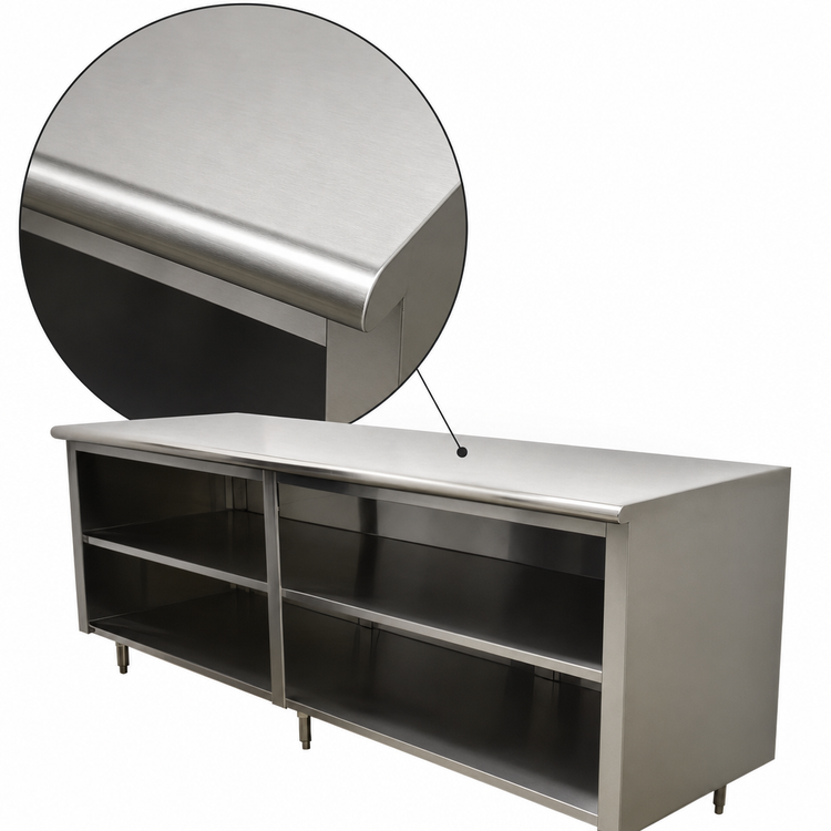 Product image #3 for Advance Tabco Special Value Series 96-Inch x 30-Inch Flat Top Open Base Stainless Steel Work Table with Mid Shelf