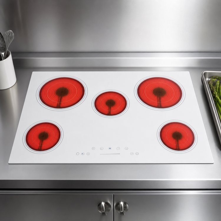 Product image #3 for Summit Commercial 30-Inch Built-In Electric Radiant Cooktop with 5 Burners, White Ceramic Glass