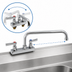 Thumbnail image #4 for Advance Tabco Heavy-Duty Manual Deck-Mount Faucet with 12-Inch Swing Spout, 4-Inch Centers, Lead Free