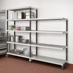 Thumbnail image #3 for Cambro Camshelving® Elements EXA213084VS4480 30 x 21 x 84-Inch Gray Polymer Add-On Shelving Unit, 4-Shelf, 3 Vented/1 Solid
