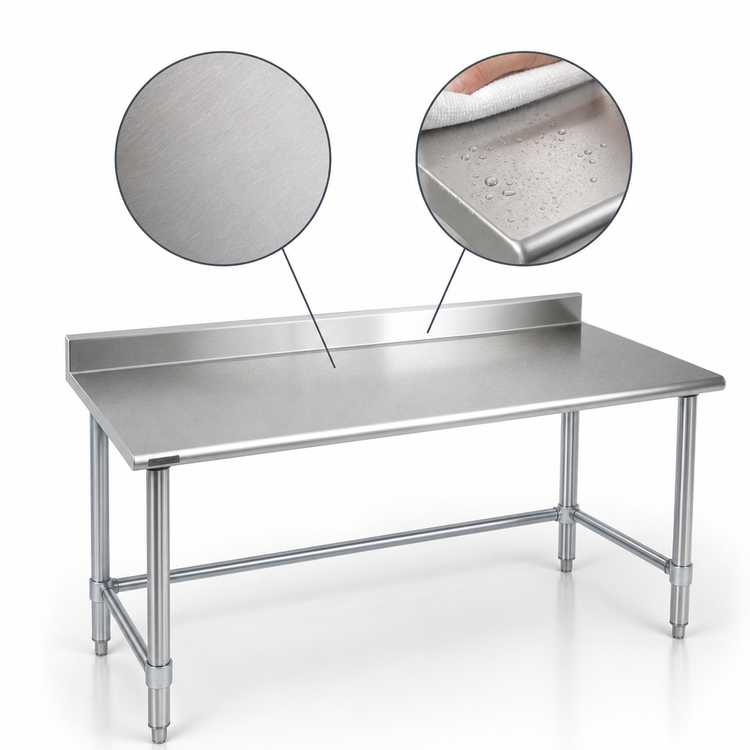 Product image #3 for Eagle Group Budget Series 84-Inch x 24-Inch Work Table with 4-1/2-Inch Backsplash