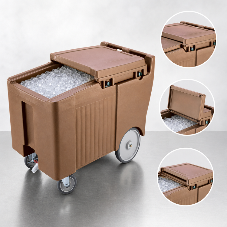 Product image #4 for Cambro SlidingLid 175 lb. Mobile Ice Caddy with Easy Wheels