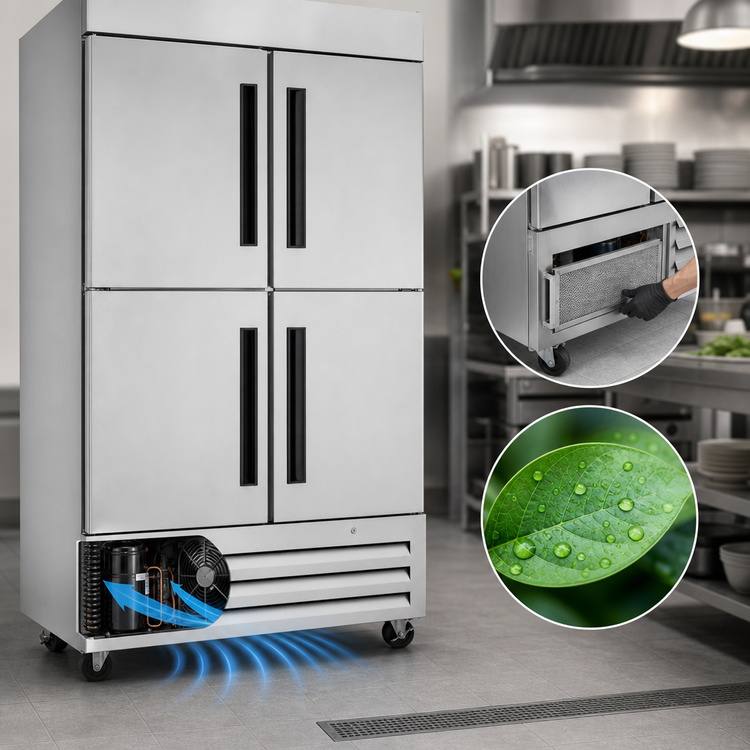 Product image #3 for Traulsen Centerline CLBM-49F-HS-RR Two-Section Reach-In Freezer, Self-Contained Bottom Mount, Half-Height Solid Doors, Right/Right Hinges, 43.88 Cu. Ft.