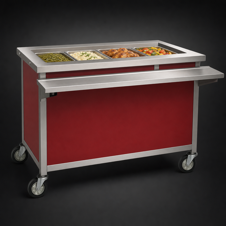 Product image #3 for Director's Choice DCS4-HS 64" Mobile Heated Surface Unit with Holly Berry Red Laminate