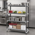 Thumbnail image #3 for Cambro Camshelving® Elements EXU187264V4480 4-Tier Stationary Vented Polymer Shelving Starter Unit, 18 x 72 x 64 Inches, Speckled Gray