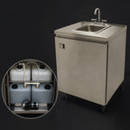 Thumbnail image #3 for Advance Tabco SHK-MSC-31CH 31-Inch Stainless Steel Self-Contained Mobile Hand Sink with Hot and Cold Water, Single Bowl