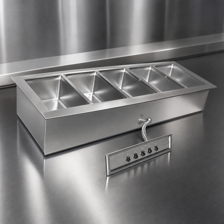 Product image #3 for Eagle SGDI-5-240T-D 5-Well Electric Drop-In Hot Food Well Unit with Drain