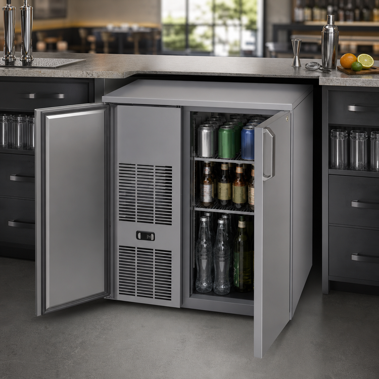 Product image #3 for Glastender CP1FB32 Pass-Thru Front-Serviced Back Bar Cooler, 32 Inch, One-Section, Bar Profile, Self-Contained Refrigeration