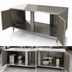 Thumbnail image #3 for BK Resources Dual-Access Stainless Steel Chef Table Cabinet Base with Hinged Doors, 72 x 24 Inches, 14-Gauge Top