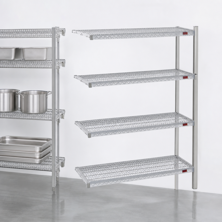 Product image #3 for Eagle Group 4-Tier Add-On Wire Shelving Unit, 60 W x 24 D x 74 H, Stainless Steel Finish