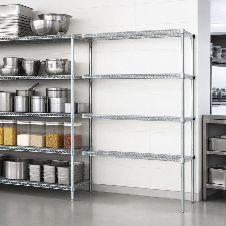 Product image #3 for EAGLEbrite 4-Tier Add-On Wire Shelving Unit, 36 x 18 x 63 Inches, Zinc Finish