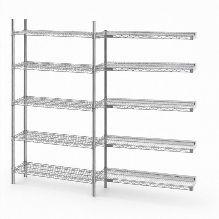 Product image #3 for Eagle Group 5-Tier Add-On Wire Shelving Unit, 36"W x 18"D x 86"H, Stainless Steel Finish