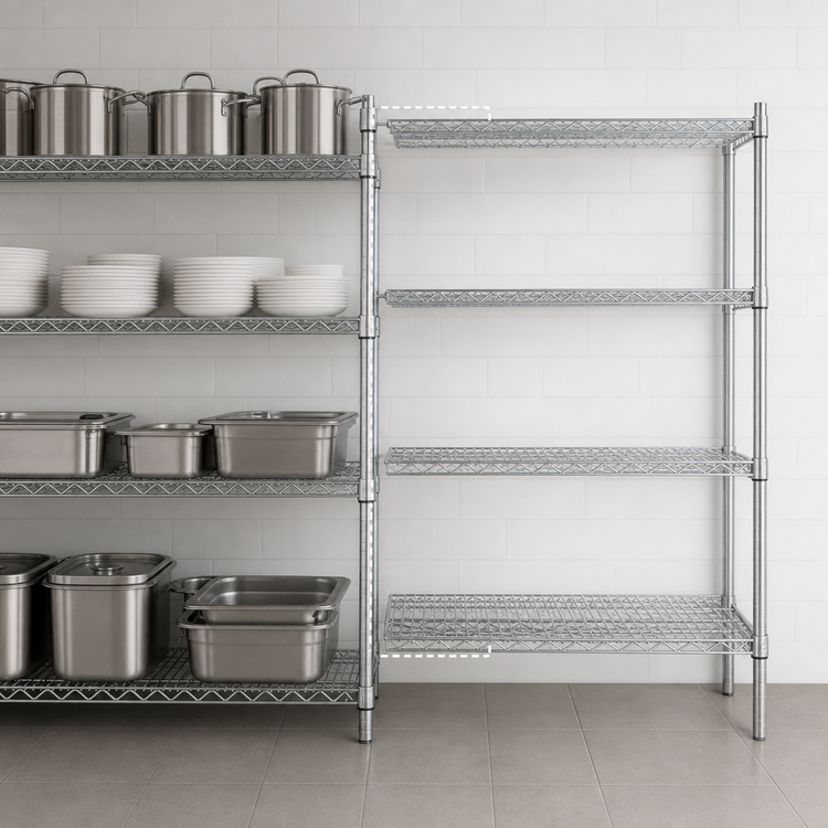 Product image #3 for Eagle Group 4-Tier Add-On Wire Shelving Unit, 30 x 24 x 63 Inches, Chrome-Plated