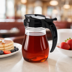 Thumbnail image #3 for Vollrath Dripcut® 1606-06 7 oz Syrup Server with Clear Polycarbonate Jar and Black Plastic Top Case of 12