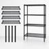 Thumbnail image #3 for Quantum 48 in. W x 21 in. D x 74 in. H Black Epoxy Antimicrobial Wire Shelving Starter Kit