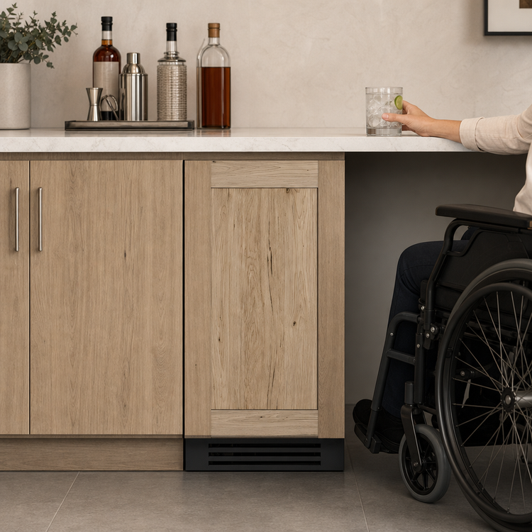 Product image #3 for True Residential ADA Undercounter Ice Machine with Bin, 15-Inch Wide, Full-Size Dice, Overlay Panel-Ready Solid Door