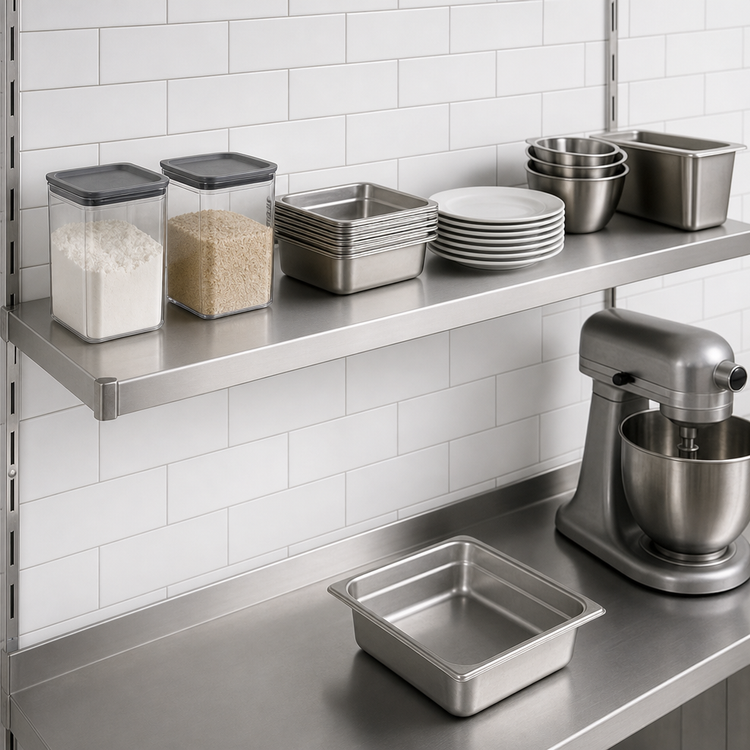 Product image #3 for Eagle Group 60 x 18 Inch Solid Stainless Steel Shelf with Marine Edge