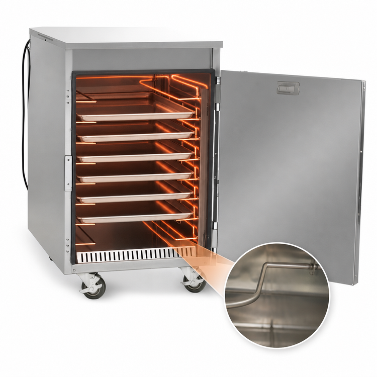 Product image #3 for FWE Handy Line HLC-1826-8 Mobile Radiant Heated Holding Cabinet, Single Compartment, 8 Full-Size Pan Capacity